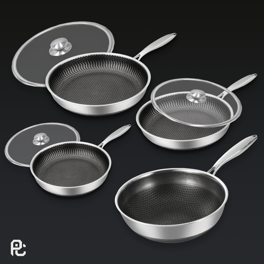 PureClad™ - 7 pc Hybrid Wok & Pans Set w/ Lids